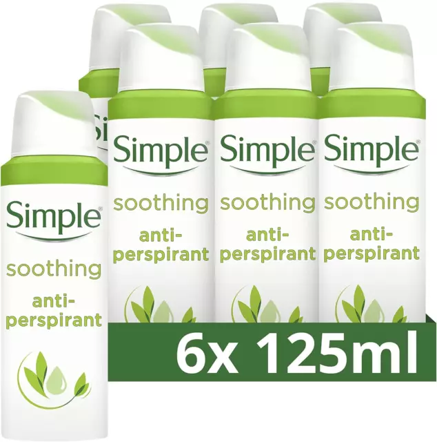 Simple Soothing Anti-perspirant Deodorant Aerosol 125 ml(pack of 6)