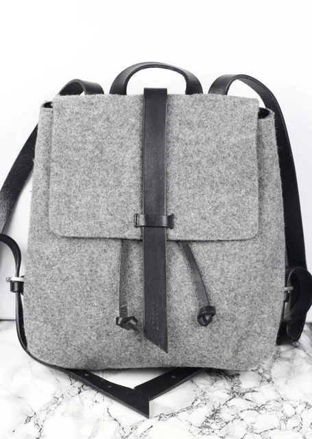 Jigsaw Gray Leather Backpack Rucksack Made in Portugal 7100.J35998 Vintage Mellaw World Backpack, Grey soft | Mercari main image 4