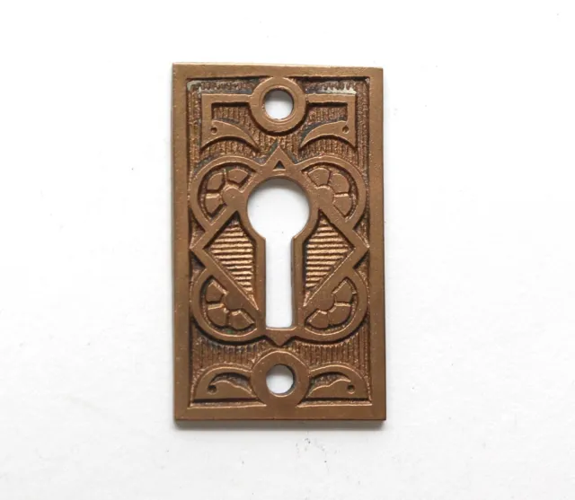 Antique 1.75 in. Bronze Floral Aesthetic Door Keyhole Cover Plate
