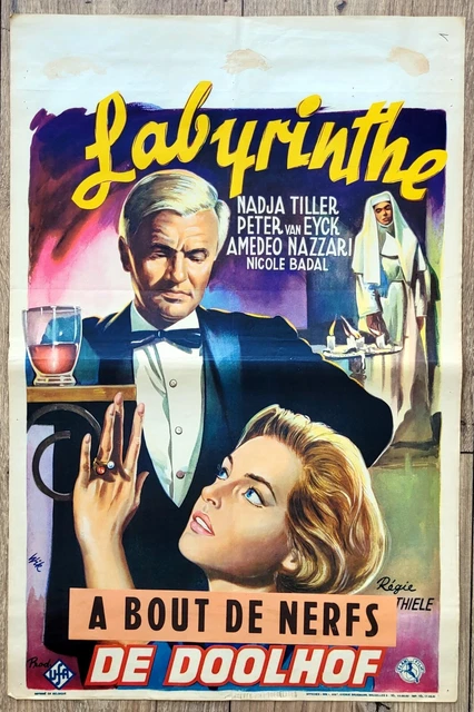 belgian poster policier LABYRINTH NADJA TILLER, PETER VAN EYCK, ROLF THIELE, WIK