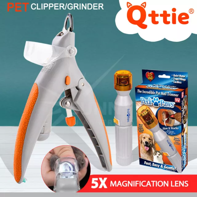 LED Light Pet Nail Clipper Dog Cat Professional Toe Trimmer Grooming Steel Tool