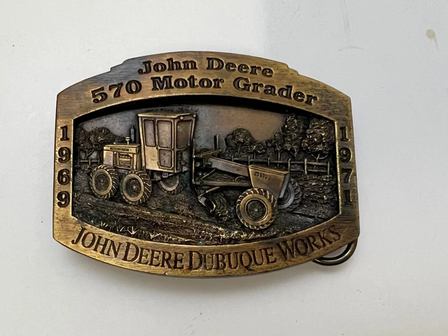 John Deere Dubuque Works 570 Motor Grader 1969 1971 Belt Buckle