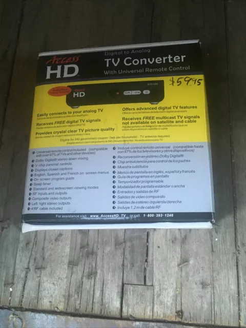 Access HD DTA1080U Digital To Analog TV Converter Box w/ Remote Control