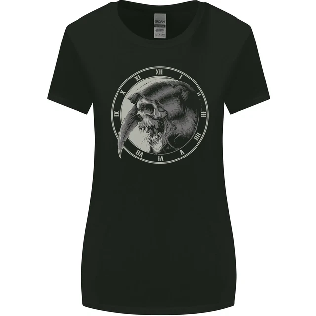 Grim Reaper Orologio Teschio Biker Gotico Demone Donna Taglio Più Largo
