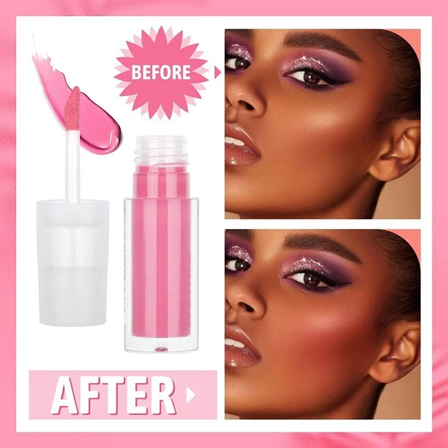 Lightweight Smooth Silk Soft Cream Liquid Blush Makeup for Cheeks Dewy Finish