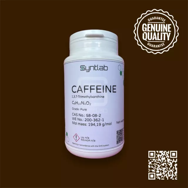 Caffeine anhydrous powder  99% purity - 50g. Sports nutrition. Power your body