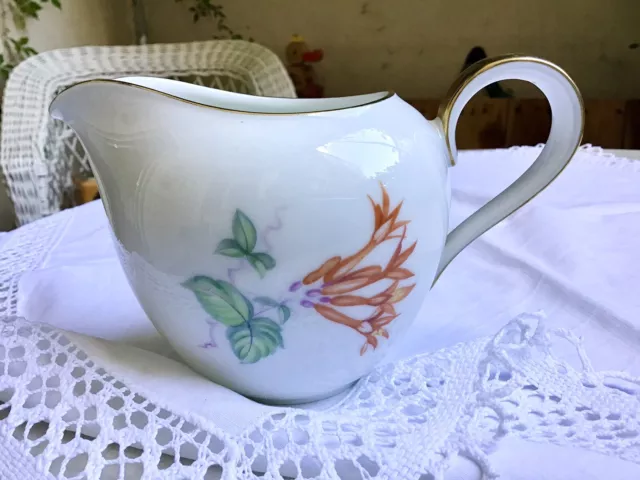Milchkännchen Porzellan alt weiß mit Blumen H&C Selb Bavaria Heinrich Anmut