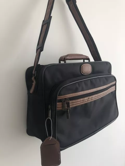NWOT M&S Carry On Cabin Travel Bag Handle Adjustable Strap Black Tan Collapsible