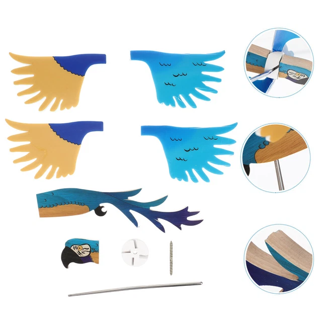 1pc Papageien Windmühle Vogelform Weathervane Feder Vogelform Dekoration