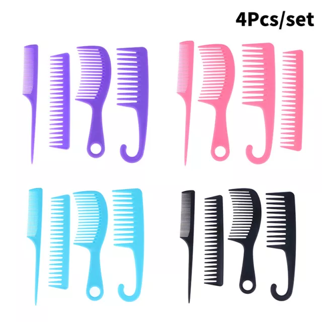 4 Pcs Set Large Wide Tooth Comb Shower Combs With Hook For Wet Curly Hair