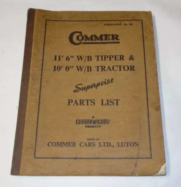 Catalogue des Pièces Parties Boac 11´6 " W/B Prévision De & 10´0 Tracteur,