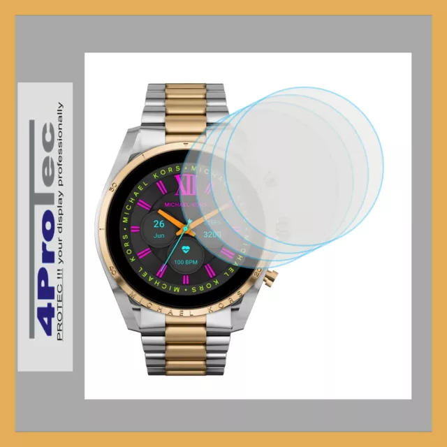 4x Displayschutzfolie KLAR für Smartwatch mit 40 mm Display-Durchmesser