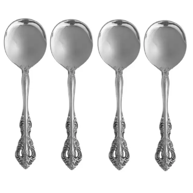 Oneida Michelangelo 18/10 Stainless Steel Round Bowl Soup Spoon (Set of Four)