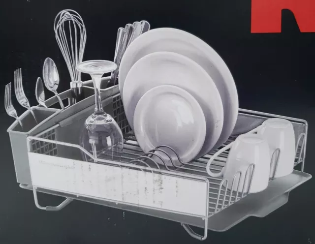 NEW KitchenAid Full Size Dish Rack, Light Grey. KNS896BXGRA