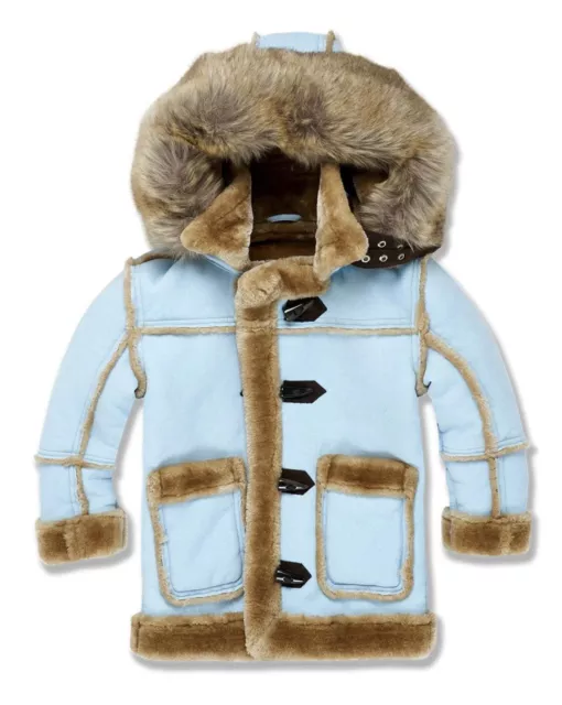 Jordan Craig Denali Shearling Jacket Coat Sky Blue Fur Kids Size Girls Boys 8-16