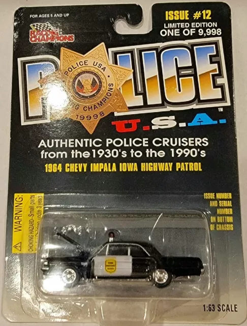 Racing Champions Police USA '64 Chevy Impala Issue #12 Iowa Highway Patrol (77)