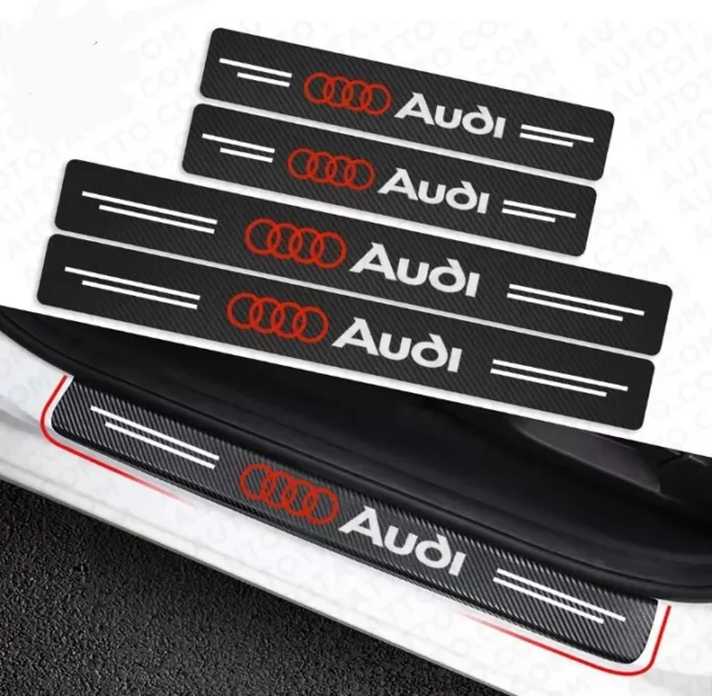 4x Car Door Plate Sill Scuff Cover Anti Scratch 3D Decal Sticker For Audi