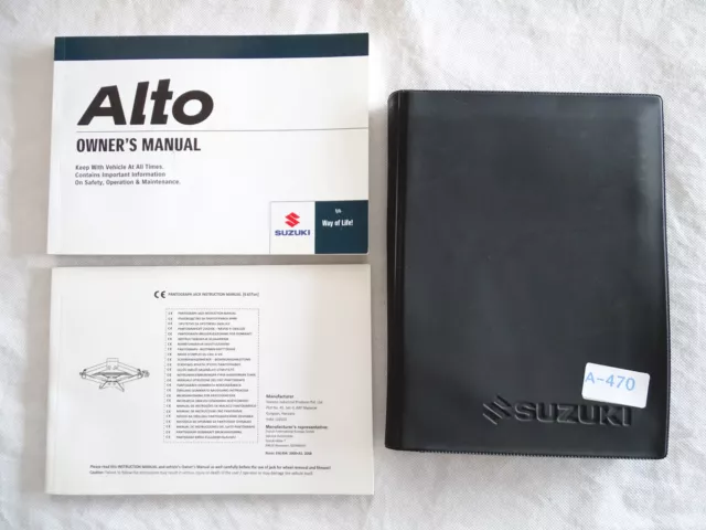 Genuine Suzuki Alto 2009-2015 Owners Manual Handbook Wallet Pack A-470