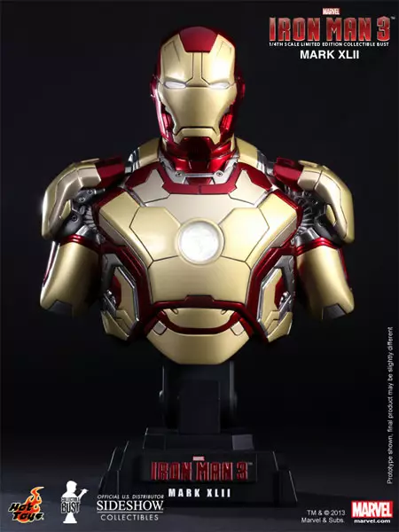 HOT TOYS - MARK XLII from IRON MAN 3 - big 1/4th scale collectible BUST - NEW