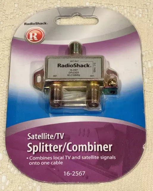 NEW RadioShack 16-2567 Diplexer Satellite/TV Splitter/Combiner 40-2150 MHz