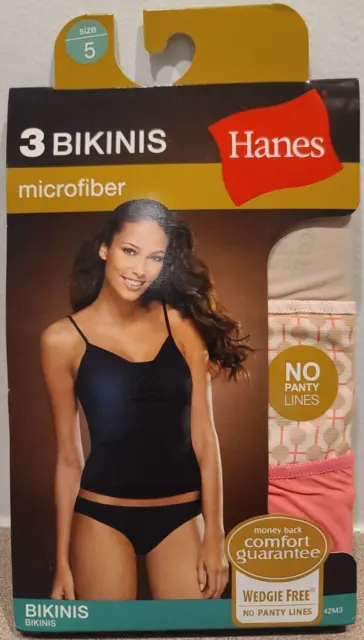 Hanes® Women's Panties BIKINIS 3-Pack 42SBAS seamless NO PANTY LINES  NEW