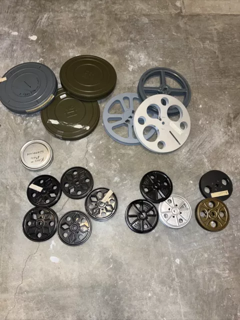 LOT of 13 Vintage Empty  Metal Film Reels & 4 Empty Canisters