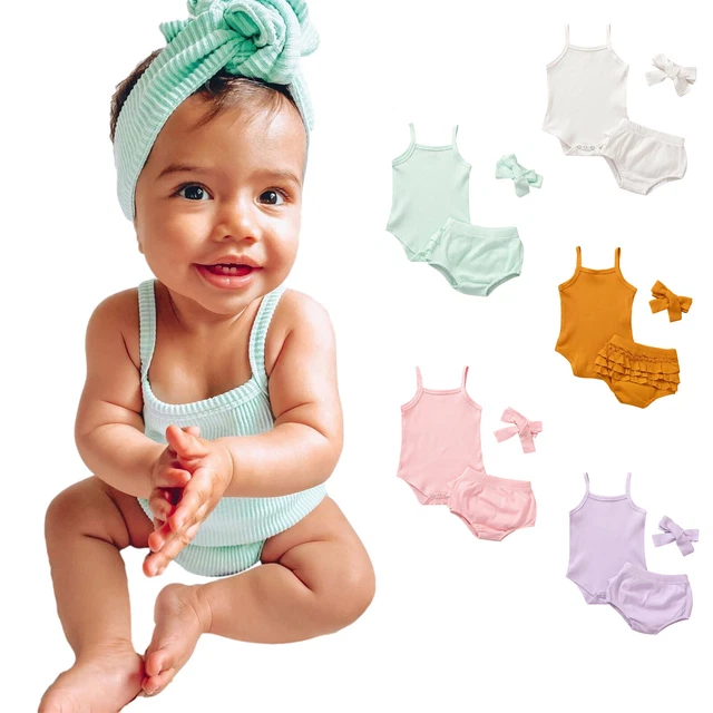 Tuta tutina senza maniche neonate neonate pantaloncini vestiti
