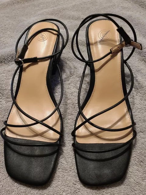 Urban Outfitters Women's Kendal Strappy Heeled Sandals Black Size US:8