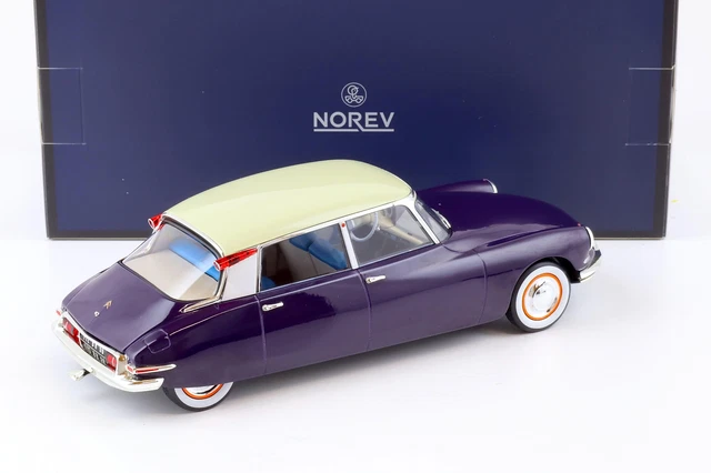 Miniature Norev 1/18 - Citroën DS 19 Le Dandy 1964 - Gris Et Noir - Édition Limitée 300 Pcs