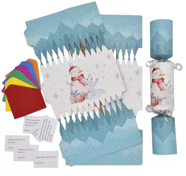 Christmas Cracker kit 12 Make Your Own Crackers Hats Snowman