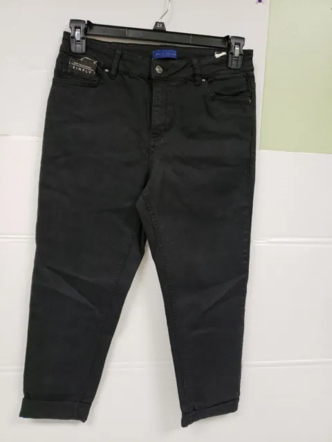 Simply Styled Girls Skinny Crop Jeans Black Stretch 5 Pockets Denim Sz 12 NWT