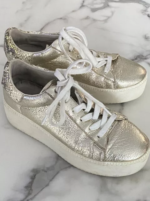 ASH Sneaker 39 US 9 Cult Metallic Snake Effect Collar Metallic Platform Platine 2