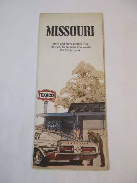 Vintage 1971 Texaco Missouri State Highway Gas Station Travel Road Map-B32