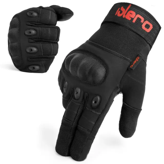 Mens Carbon Knuckle Winter Or Summer Motorbike / Motorcycle Leather Gloves