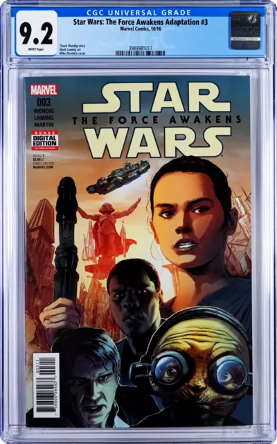 Star Wars: The Force Awakens Adaptation #3 CGC 9.2 (Oct 2016, Marvel) 1st Snoke