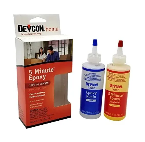 8.5oz 5 Minute Epoxy 1500lb Waterproof Glue 4.25oz
