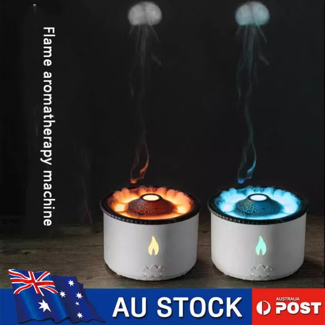 USB Aroma Air Humidifier Lava Mist Flame Light Purifier Essential Oil Diffuser