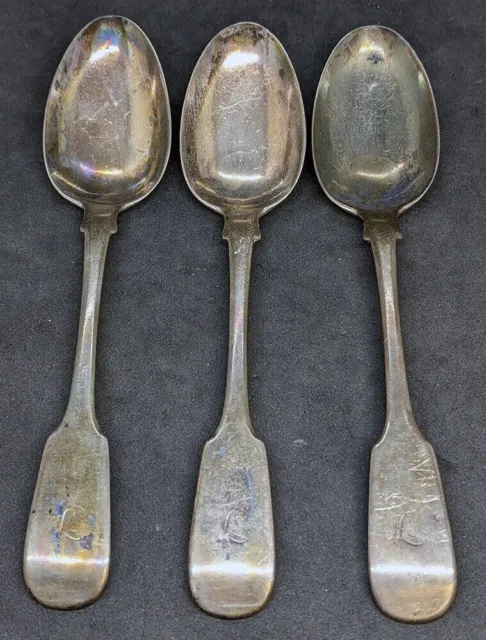 3 Teaspoons Made by an Early Canadian Silversmith - 1840-1886 Nova Scotia