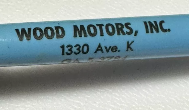 Vintage Huntsville Texas Wood Motors Dealership Auto Car Dealer Automotive Pen