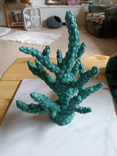 Home Fish Aquarium Artificial Coral Green Tree Plaster or for Decoration 9.5"X8"