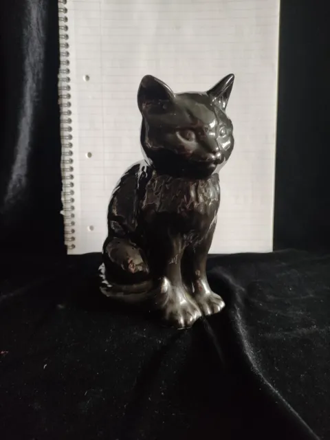 Vintage Sylvac Pottery Black Cat figurine. No. 1087 7" Tall