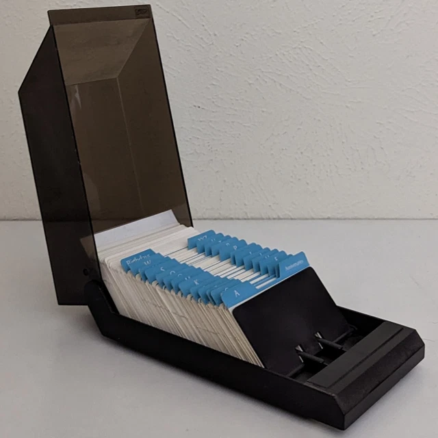 Bates Vintage Rolodex Card File Style CVF24 USA Black with Cards