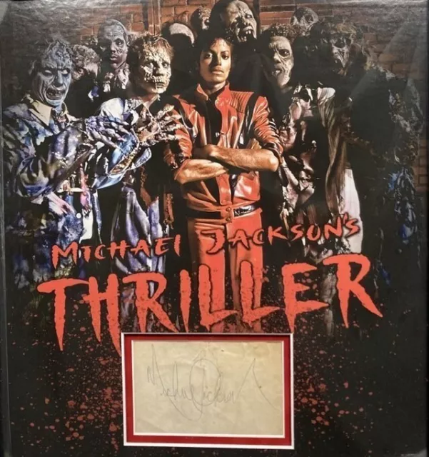 Michael Jackson Autographed 16x20 Thriller Display - JSA LOA