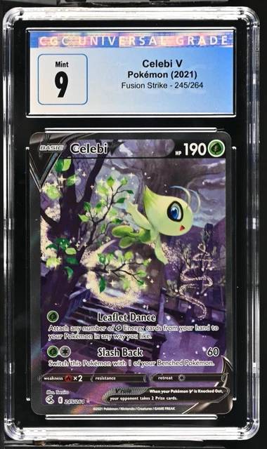 Celebi V Alt Art 245/264 Fusion Strike Full Alt Art Pokemon Card CGC 9