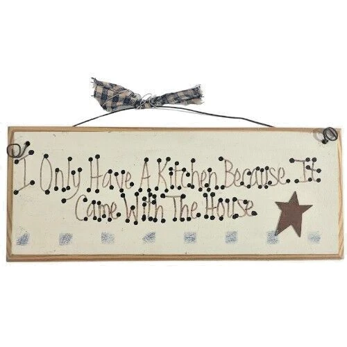 Hand Pained Wooden Wall Art, Farm House Kitchen Décor  9"x3"