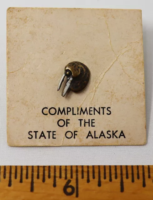 VINTAGE COLLECTIBLE Compliments of  the State of ALASKA WALRUS LAPEL PIN unused