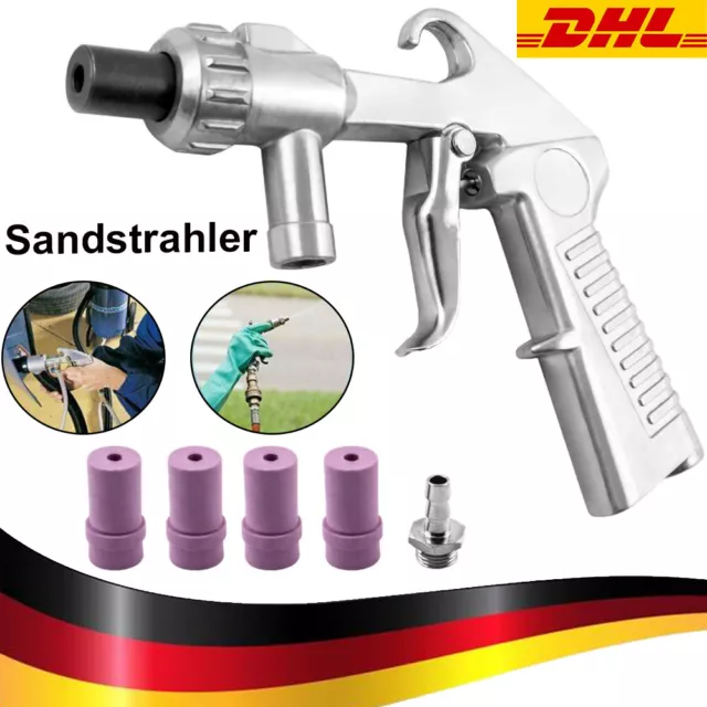 Sandstrahlpistole + 4 Keramik Düsen SBC 90-220-350 Strahlpistole Druckluft