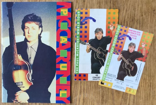 Beatles  Paul McCartney    UK 1990 Concert Programme + Ticket    Wembley Arena