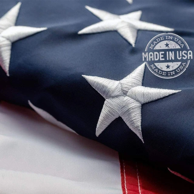 2x3 3x5 4x6 5x8 6x10 ft Made IN USA American Flag Embroidered Stars Sewn Stripes