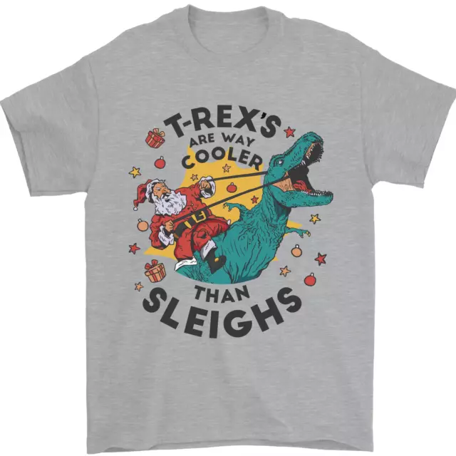 T-Rex Cooler than Sleighs Funny Christmas Mens T-Shirt 100% Cotton